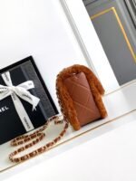 CHANEL 25S FLAP BAG 18 CM IN BROWN WOOL AND LAMBSKIN - Image 14