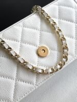 CHANEL 25S KELLY BAG 18 IN WHITE CAVIAR LEATHER WITH GOLD HARDWARE - Image 6