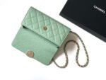 CHANEL 25S KELLY BAG 18 IN LIGHT GREEN CAVIAR LEATHER WITH GOLD HARDWARE - Image 5