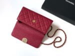 CHANEL 25S KELLY BAG 18 IN DARK RED CAVIAR LEATHER WITH GOLD HARDWARE - Image 4