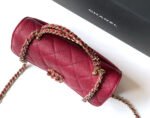 CHANEL 25S KELLY BAG 18 IN DARK RED CAVIAR LEATHER WITH GOLD HARDWARE - Image 12