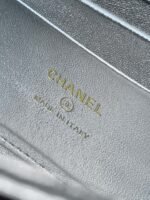 CHANEL 25S KELLY BAG 18 IN SILVER METALLIC LAMBSKIN WITH GOLD HARDWARE STYLE 1 - Image 9