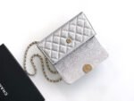 CHANEL 25S KELLY BAG 18 IN SILVER CAVIAR LEATHER WITH GOLD HARDWARE STYLE 2 - Image 4