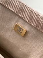 CHANEL 25S CLASSIC FLAP 26 CM IN LIGHT BEIGE CANVAS EMBROIDERED MOTIF WITH GOLD HARDWARE - Image 15