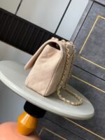 CHANEL 25S CLASSIC FLAP 26 CM IN LIGHT BEIGE CANVAS EMBROIDERED MOTIF WITH GOLD HARDWARE - Image 12