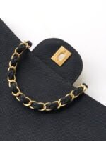 CHANEL 25S CLASSIC FLAP 26 CM IN GUNMETAL BLACK CANVAS EMBROIDERED MOTIF WITH GOLD HARDWARE - Image 16