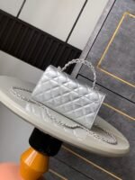 CHANEL 25S KELLY BAG 18 IN SILVER METALLIC LAMBSKIN WITH SILVER HARDWARE STYLE 3 - Image 3