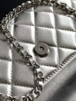 CHANEL 25S KELLY BAG 18 IN SILVER METALLIC LAMBSKIN WITH SILVER HARDWARE STYLE 3 - Image 4