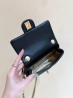 25S CHANEL CROSSBODY HANDBAG 17 IN BLACK LAMBSKIN GOLD HARDWARE - Image 5