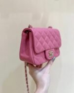 CHANEL 25S FLAP BAG 17 CM IN PINK LAMBSKIN WITH GOLD HARDWARE - Image 9