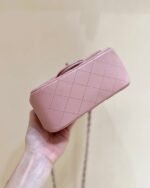 CHANEL 25S FLAP BAG 17 CM IN LIGHT PINK LAMBSKIN WITH GOLD HARDWARE - Image 15