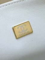 CHANEL 25S MINI SQUARE FLAP BAG 17 IN WHITE CALFSKIN CAVIAR GOLD HARDWARE - Image 17