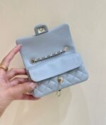 CHANEL 25S FLAP CHARM BAG 13 IN SKY BLUE LAMBSKIN - Image 14