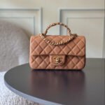 CHANEL 25S FLAP BAG 20 CM IN LIGHT BROWN CAVIAR LEATHER WITH GOLD HARDWARE - Image 10