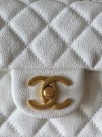 CHANEL 25S FLAP BAG 20 CM IN WHITE CAVIAR LEATHER WITH GOLD HARDWARE - Image 2