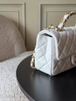 CHANEL 25S FLAP BAG 20 CM IN WHITE CAVIAR LEATHER WITH GOLD HARDWARE - Image 4