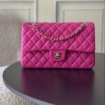 CHANEL 25S CLASSIC FLAP BAG 25 CM IN PINK LAMBSKIN WITH GOLD HARDWARE - Image 10