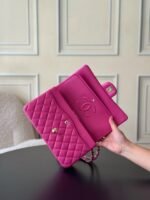 CHANEL 25S CLASSIC FLAP BAG 25 CM IN PINK LAMBSKIN WITH GOLD HARDWARE - Image 16