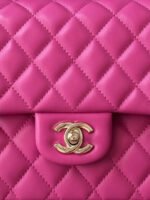 CHANEL 25S CLASSIC FLAP BAG 25 CM IN PINK LAMBSKIN WITH GOLD HARDWARE - Image 11