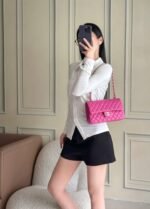 CHANEL 25S CLASSIC FLAP BAG 25 CM IN PINK LAMBSKIN WITH GOLD HARDWARE - Image 6