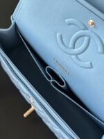 CHANEL 25S CLASSIC FLAP BAG 25 CM IN LIGHT BLUE LAMBSKIN WITH GOLD HARDWARE - Image 10