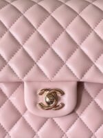 CHANEL 25S CLASSIC FLAP BAG 25 CM IN LIGHT PINK LAMBSKIN WITH GOLD HARDWARE - Image 11