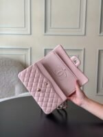 CHANEL 25S CLASSIC FLAP BAG 25 CM IN LIGHT PINK LAMBSKIN WITH GOLD HARDWARE - Image 15
