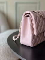 CHANEL 25S CLASSIC FLAP BAG 25 CM IN LIGHT PINK LAMBSKIN WITH GOLD HARDWARE - Image 13