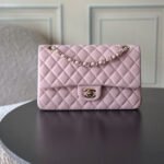 CHANEL 25S CLASSIC FLAP BAG 25 CM IN LIGHT PINK LAMBSKIN WITH GOLD HARDWARE - Image 10