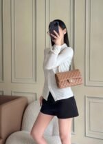 CHANEL 25S CLASSIC FLAP BAG 25 CM IN LIGHT BROWN LAMBSKIN WITH GOLD HARDWARE - Image 15