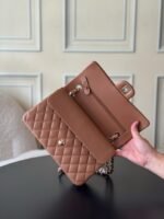 CHANEL 25S CLASSIC FLAP BAG 25 CM IN LIGHT BROWN LAMBSKIN WITH GOLD HARDWARE - Image 18