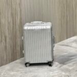 Small Arctic Silver Luxury Iconic Designer Suitcase