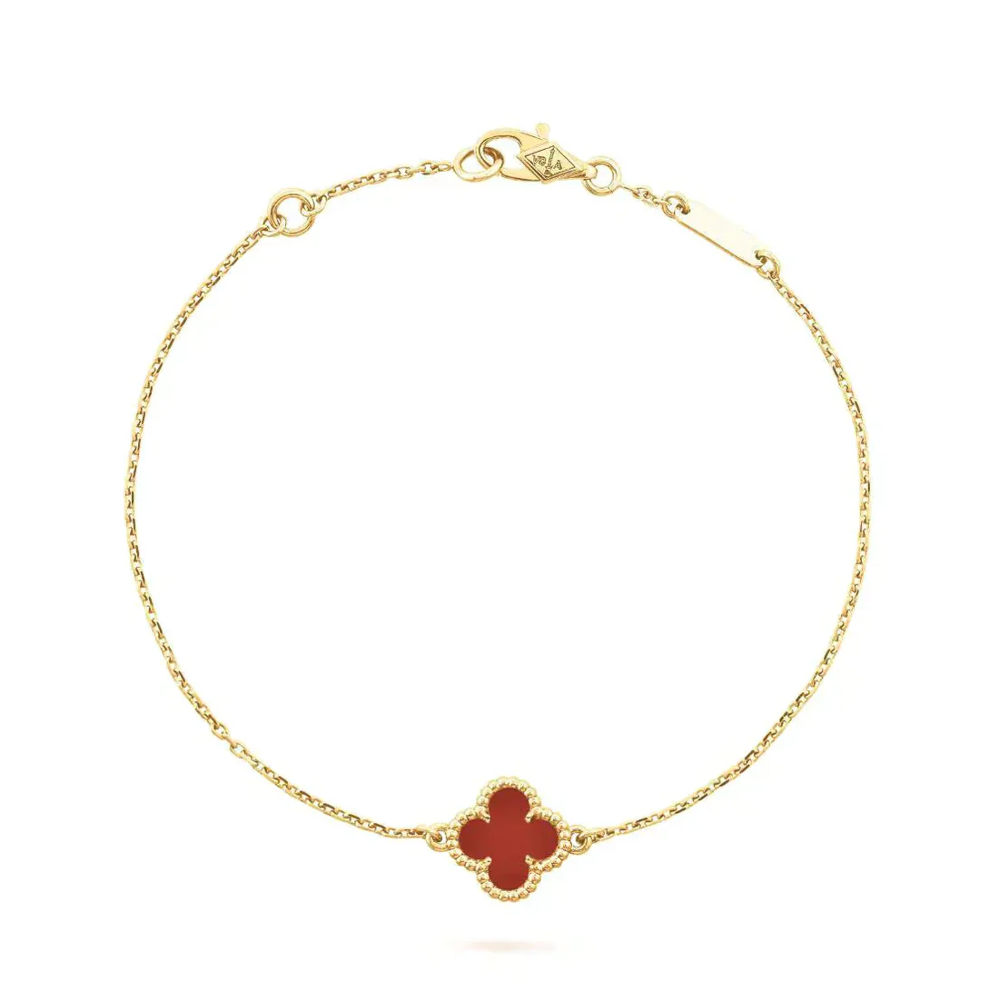 van-cleef-arpels-sweet-alhambra-bracelet-yellow-gold-carnelian-customized-edition-coral-8_529758c0-6948-44ef-a19a-50c47f534c1a.webp CLOVER CARNELIAN SINGLE FLOWER BRACELET - Image 1