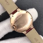 BALLON BLEU 33MM ROSE GOLD CASE DIAMOND BEZEL RED LEATHER - Image 8