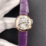 BALLON BLEU DE CARTIER QUARTZ ROSE GOD CASE PURPLE LEATHER - Image 11