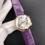 BALLON BLEU DE CARTIER QUARTZ ROSE GOD CASE PURPLE LEATHER - Image 12