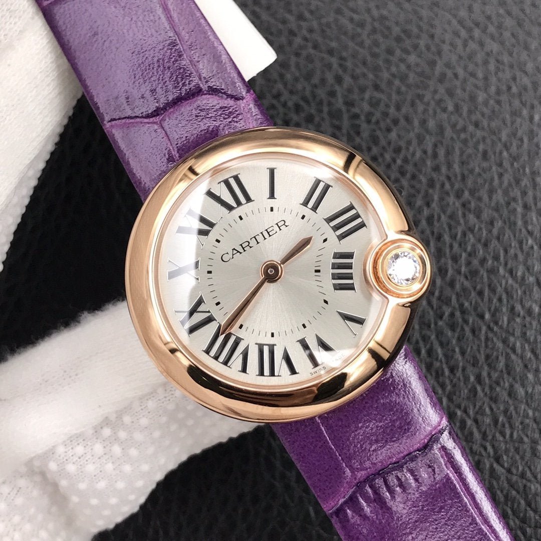 13248170403306446_92276a76-a7e6-488d-9e2b-3eb7806aa5b3 BALLON BLEU DE CARTIER QUARTZ ROSE GOD CASE PURPLE LEATHER - Image 1