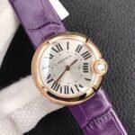 BALLON BLEU DE CARTIER QUARTZ ROSE GOD CASE PURPLE LEATHER - Image 10