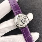 BALLON BLANC DE CARTIER QUARTZ STEEL CASE PURPLE LEATHER - Image 3