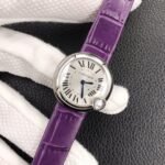 BALLON BLANC DE CARTIER QUARTZ STEEL CASE PURPLE LEATHER - Image 13