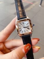 SANTOS DE CARTIE QUARTZ 28MM ROSE GOLD STEEL - Image 2