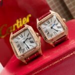 SANTOS DUMONT QUARTZ ROSE GOLD CASE DIAMOND BEZEL - Image 4