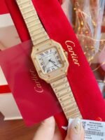 SANTOS LADY 35MM QUARTZ 35MM GOLD DIAMOND - Image 9