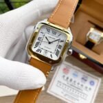 SANTOS 38MM GOLD STEEL AUTOMATIC LEATHER - Image 4