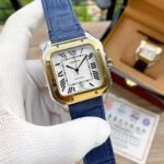 SANTOS 38MM GOLD STEEL AUTOMATIC LEATHER - Image 9