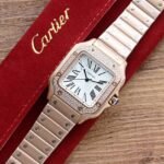 SANTOS LADY 35MM QUARTZ 35MM ROSE GOLD DIAMOND - Image 11