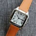 SANTOS 34MM STEEL CASE BROWN LEATHER - Image 12
