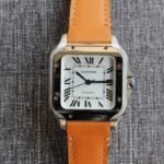 SANTOS 34MM STEEL CASE BROWN LEATHER - Image 10