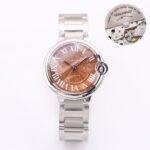 BALLON BLEU DATE 42  PINK GOLD CHOCOLATE DIAL - Image 3