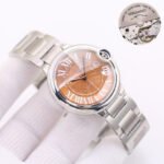 BALLON BLEU DATE 42  PINK GOLD CHOCOLATE DIAL - Image 4